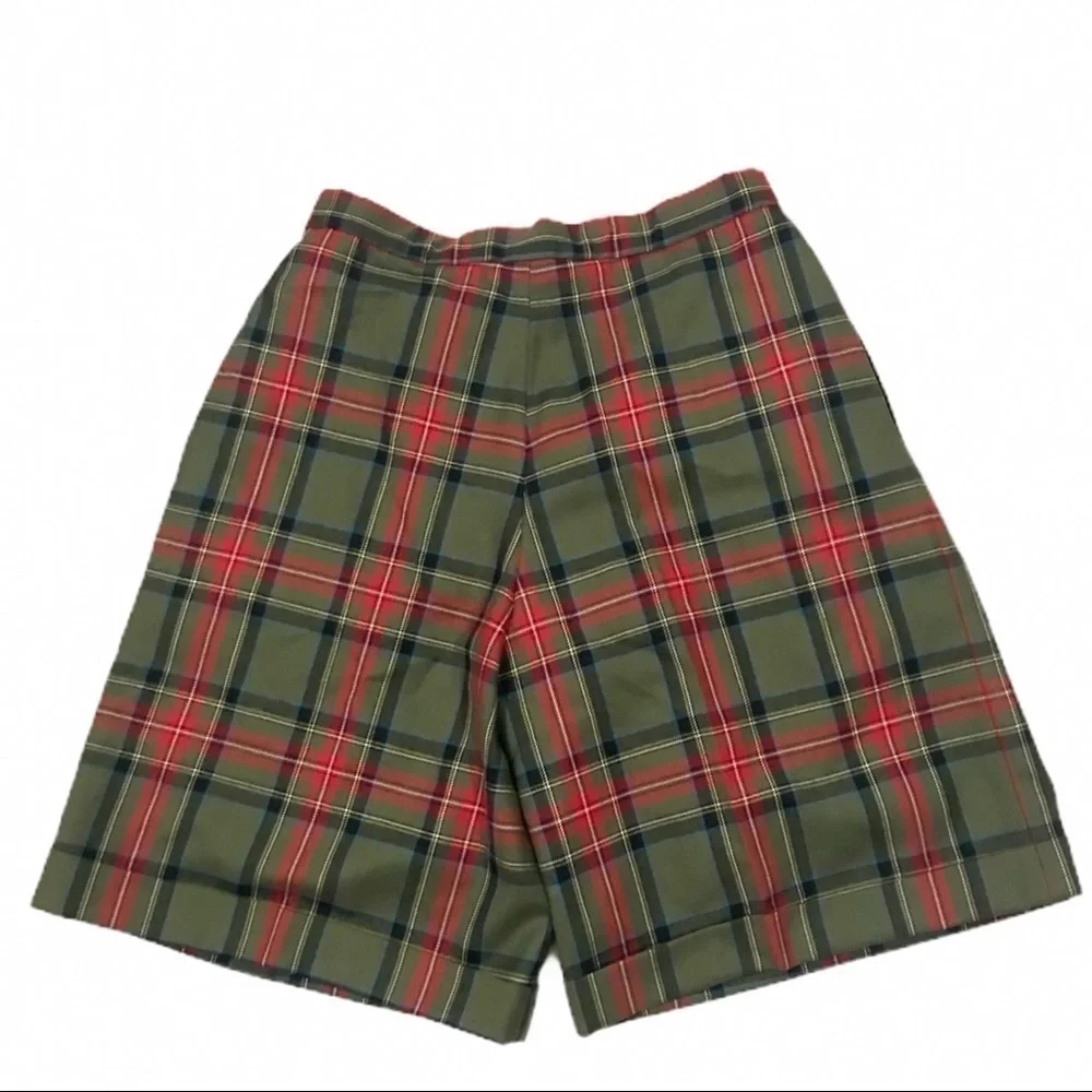 Vintage High Waist Plaid Wool Shorts - Picture 2 of 8